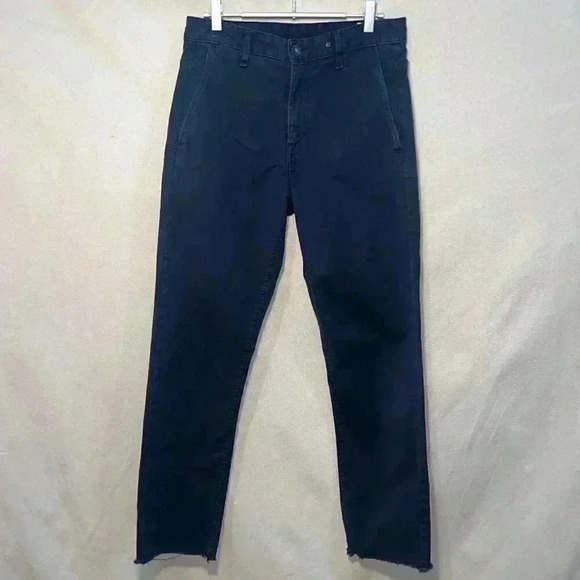 Rag & Bone | Fit 1 Skinny Slim Pant with Rough Hem - Navy / Sz 29R - Picture 4 of 15